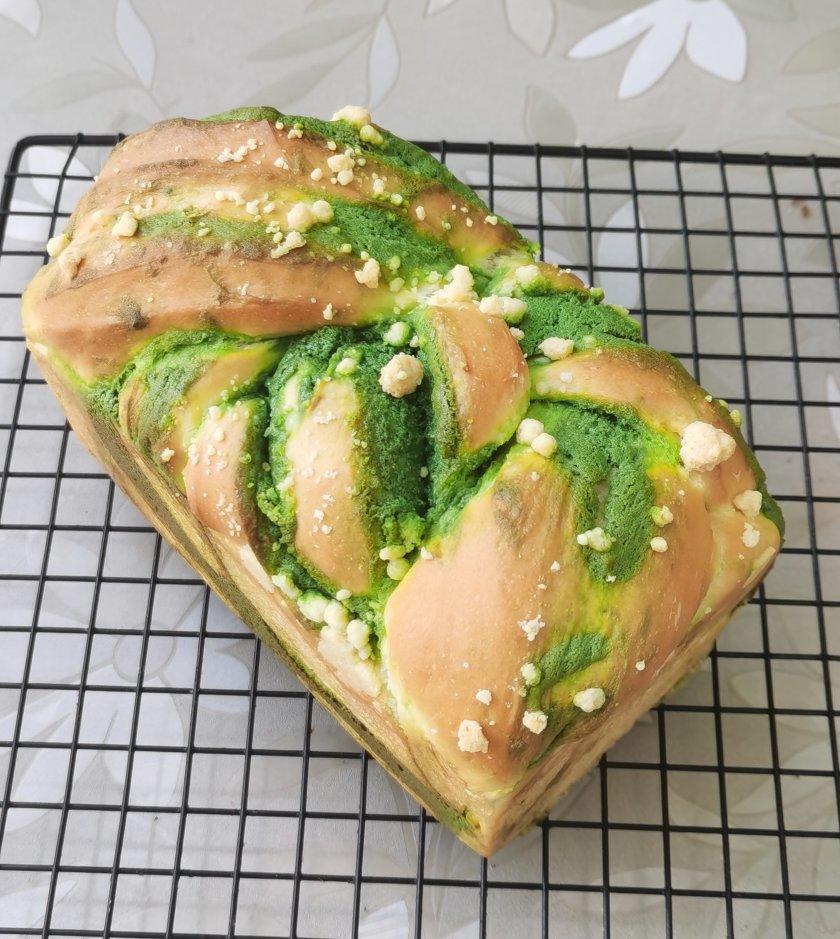 甜面包苦咖啡做的绿色心情抹茶手撕小吐司