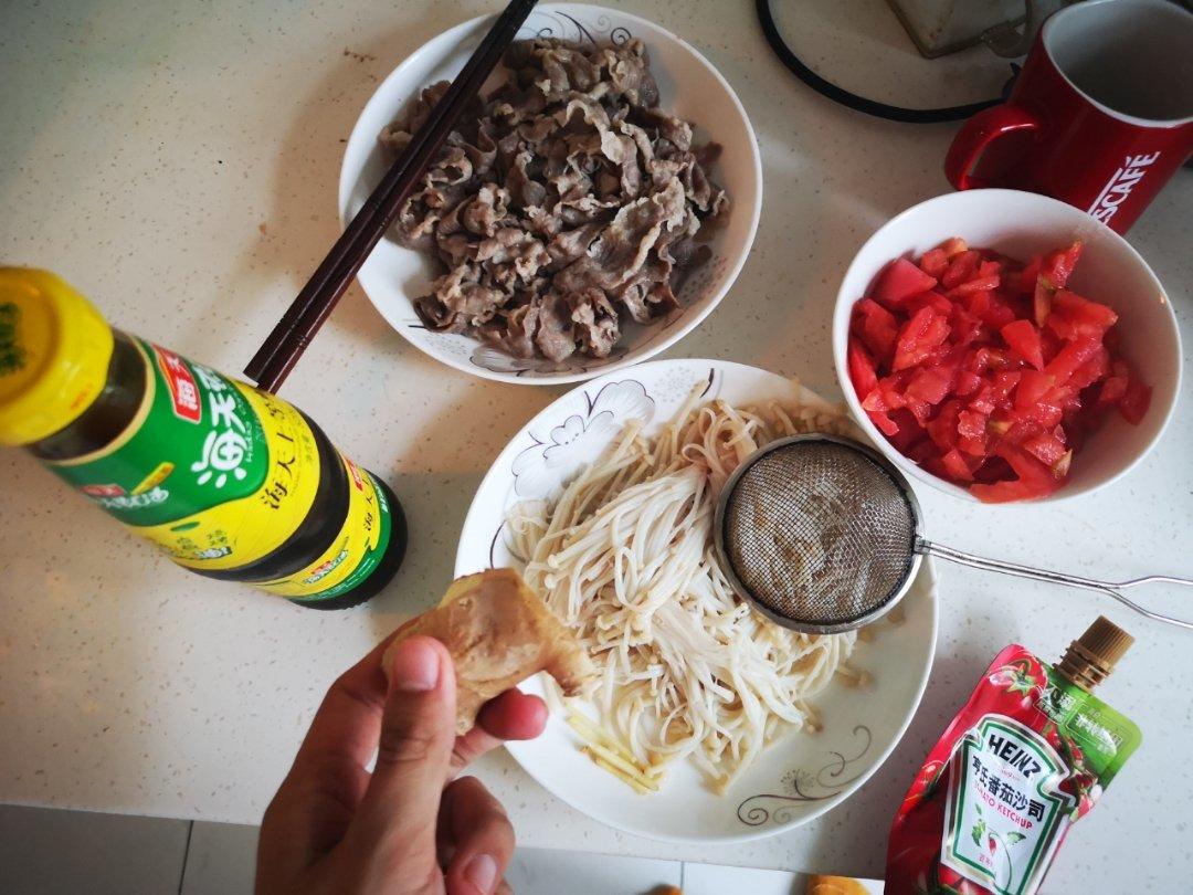 番茄肥牛金针菇卷