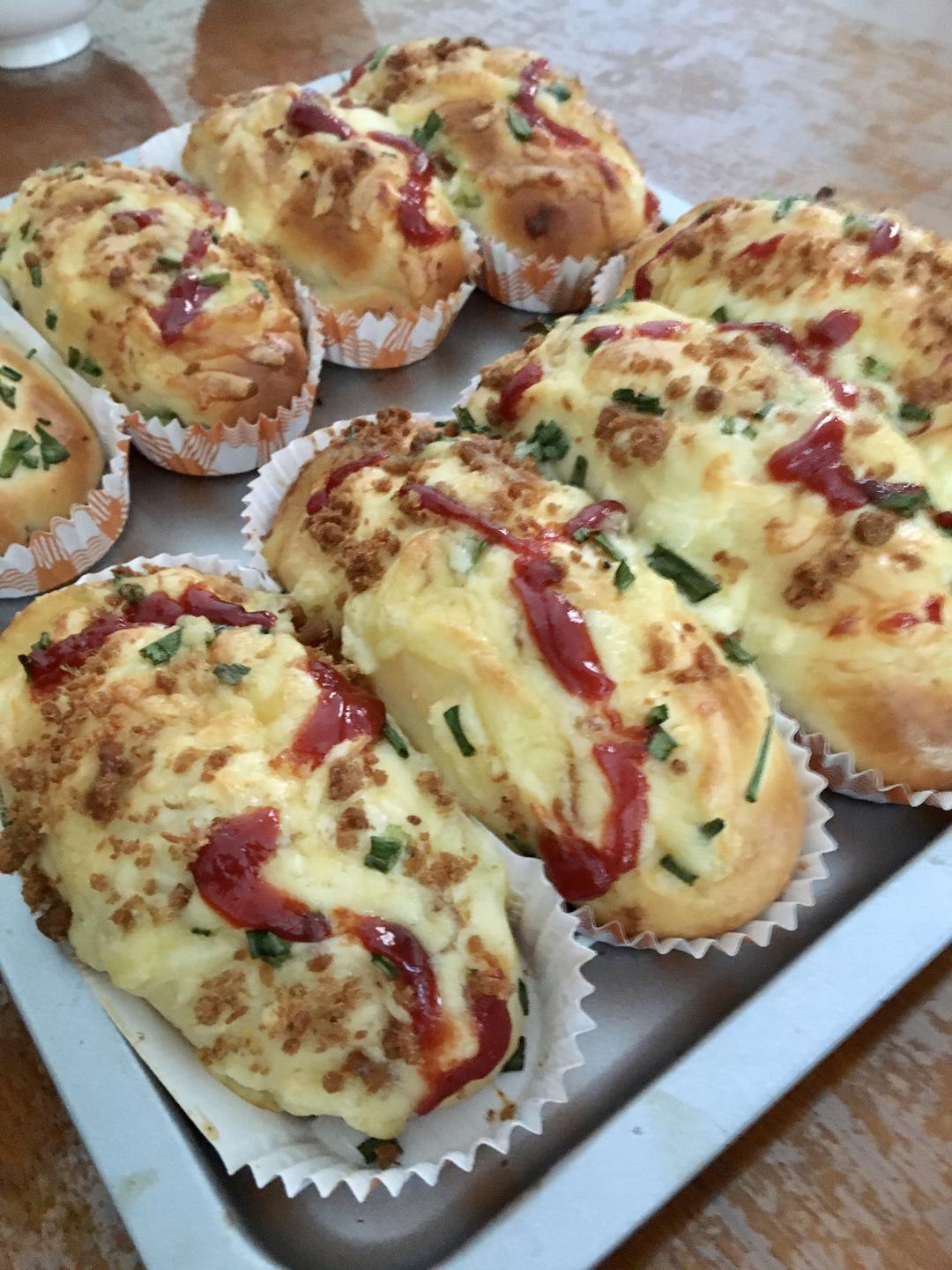 中种法的香葱肉松包，耶