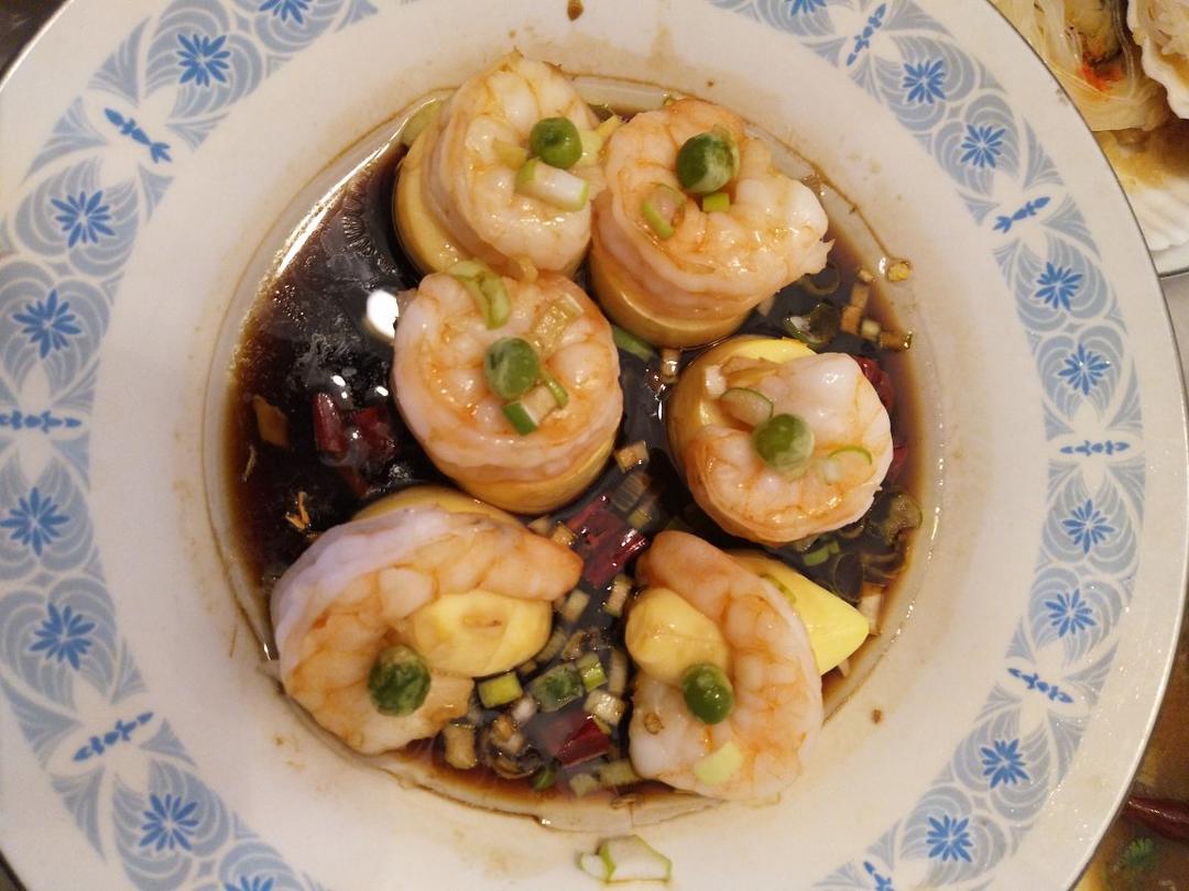 日本豆腐蒸虾仁