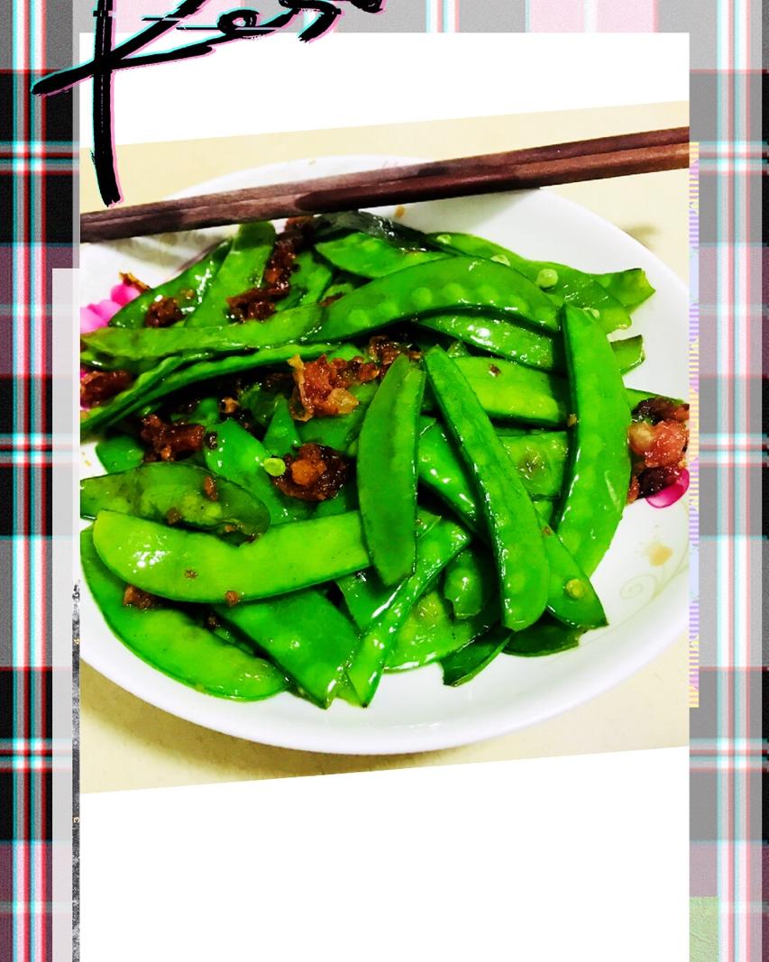 腊肠炒荷兰豆