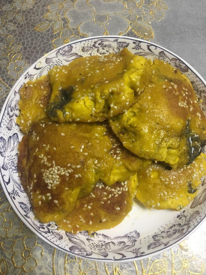 一口爆浆的南瓜饼