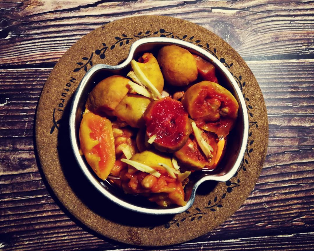 令人垂涎三尺的姜丝碎冰糖蒸桂木果