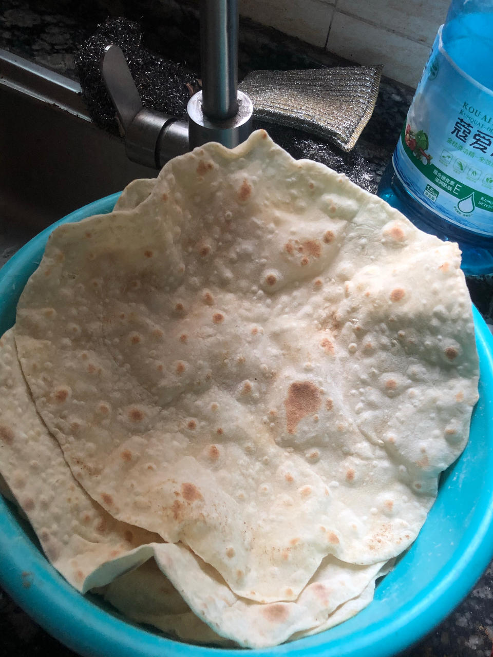 蘸 第二天也柔软的卷饼皮 烙馍