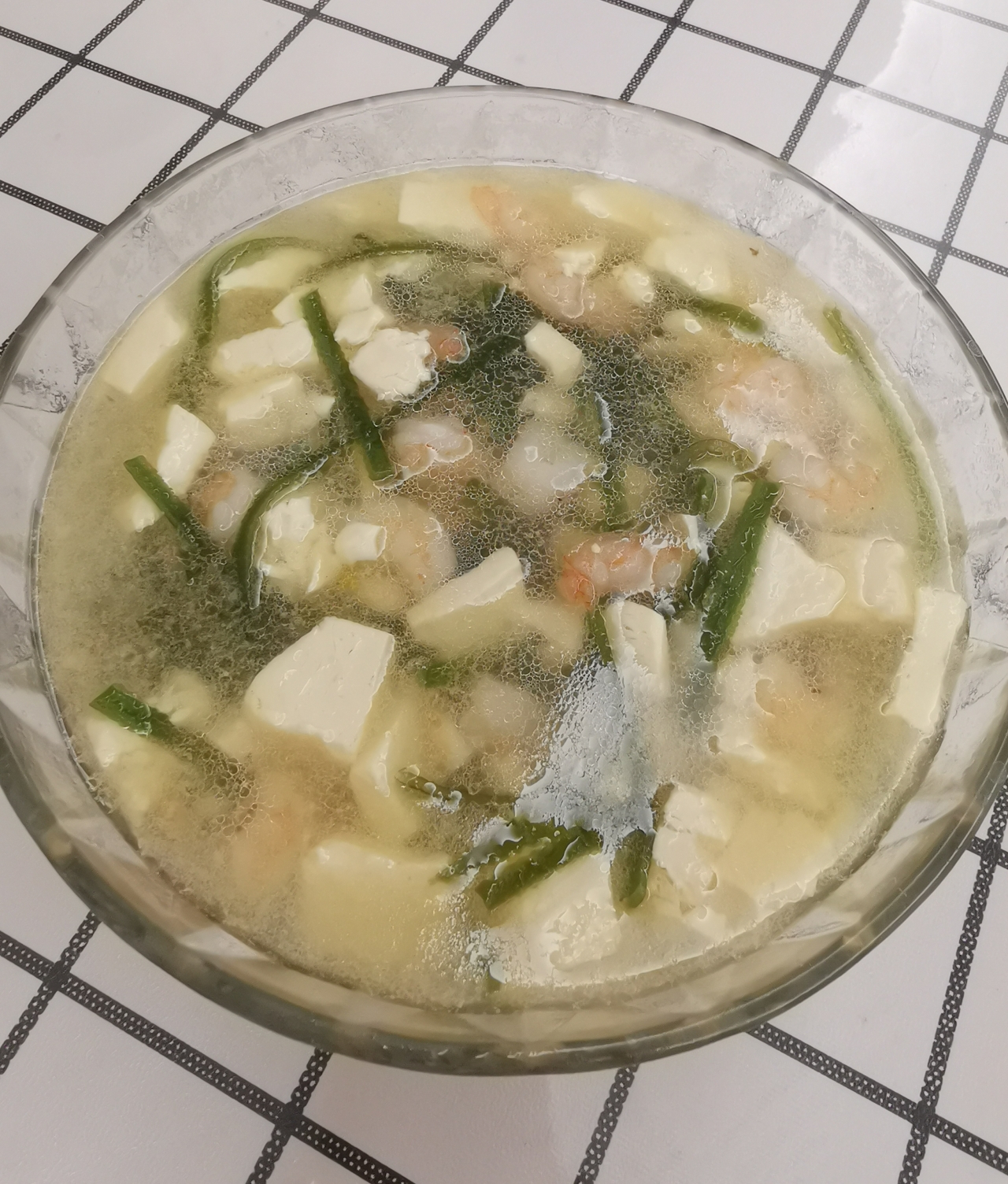 虾仁海带豆腐汤的做法