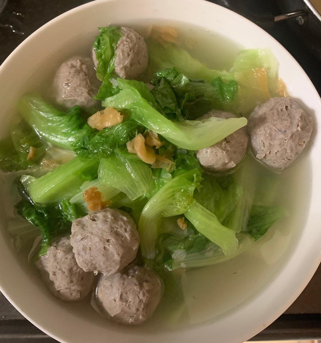生菜牛丸汤的做法