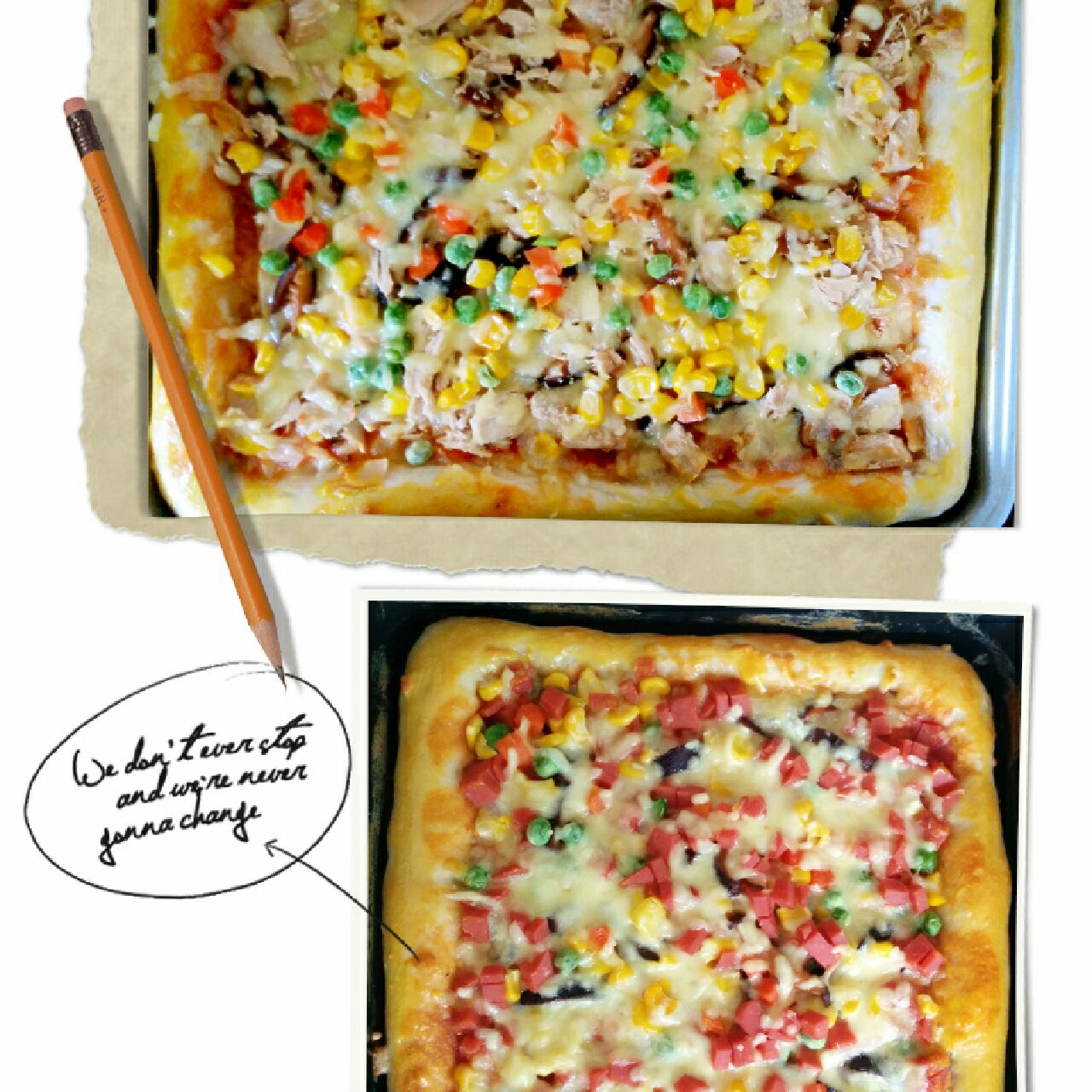 蘑菇火腿心花边比萨