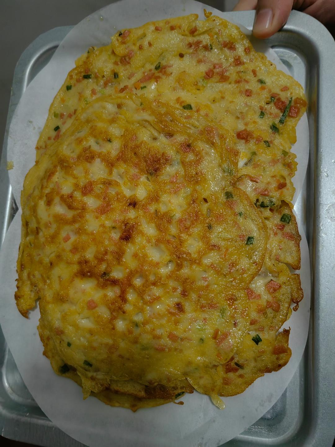 不粘粉，不揉面，5分钟就能搞定的鸡蛋饼