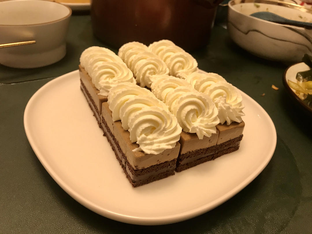 mmmmmmiam做的卡布奇诺蛋糕cappuccino咖啡白巧克力慕斯