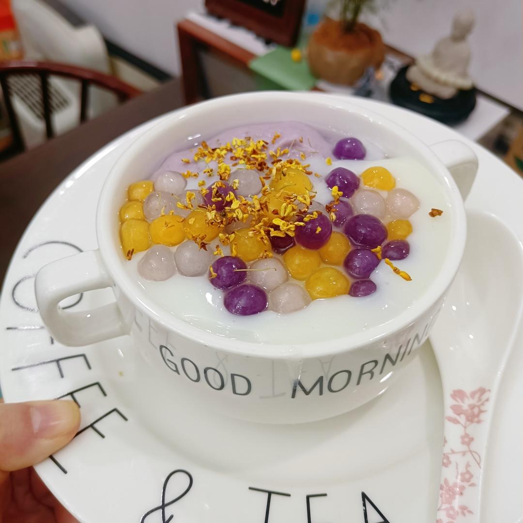 超拉丝！糯叽叽的芋泥麻薯小丸子，浓郁拉丝巨好吃