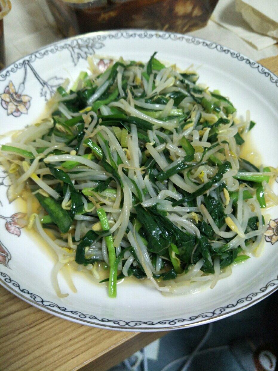 韭菜炒豆芽