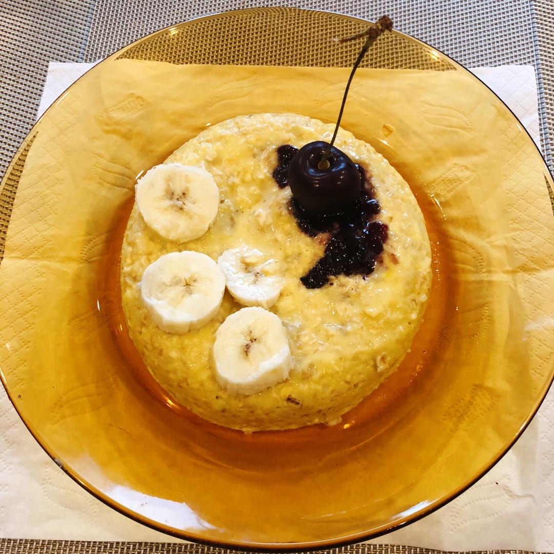 微波炉｜无糖低脂香蕉燕麦杯子蛋糕