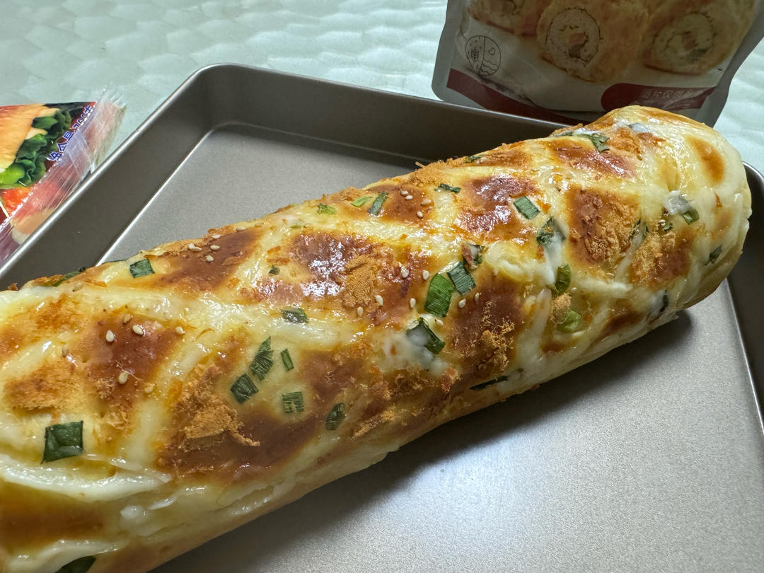 香葱肉松面包卷