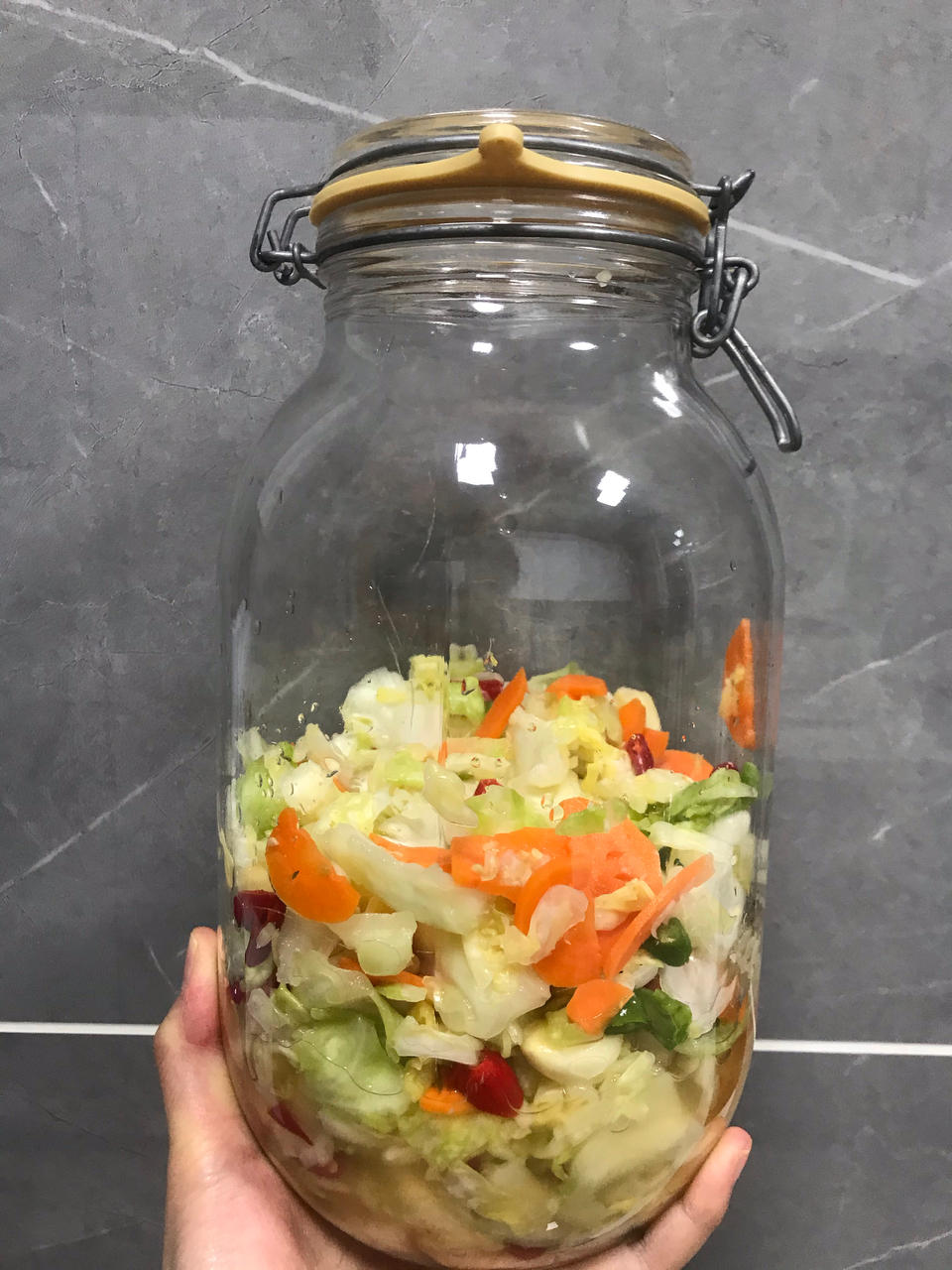 用料超级简单酸甜辣可口的泡菜（包菜版）