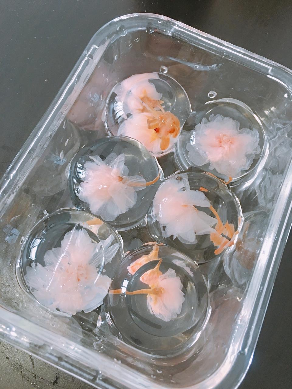 葡萄柚小姐做的樱花水信玄饼