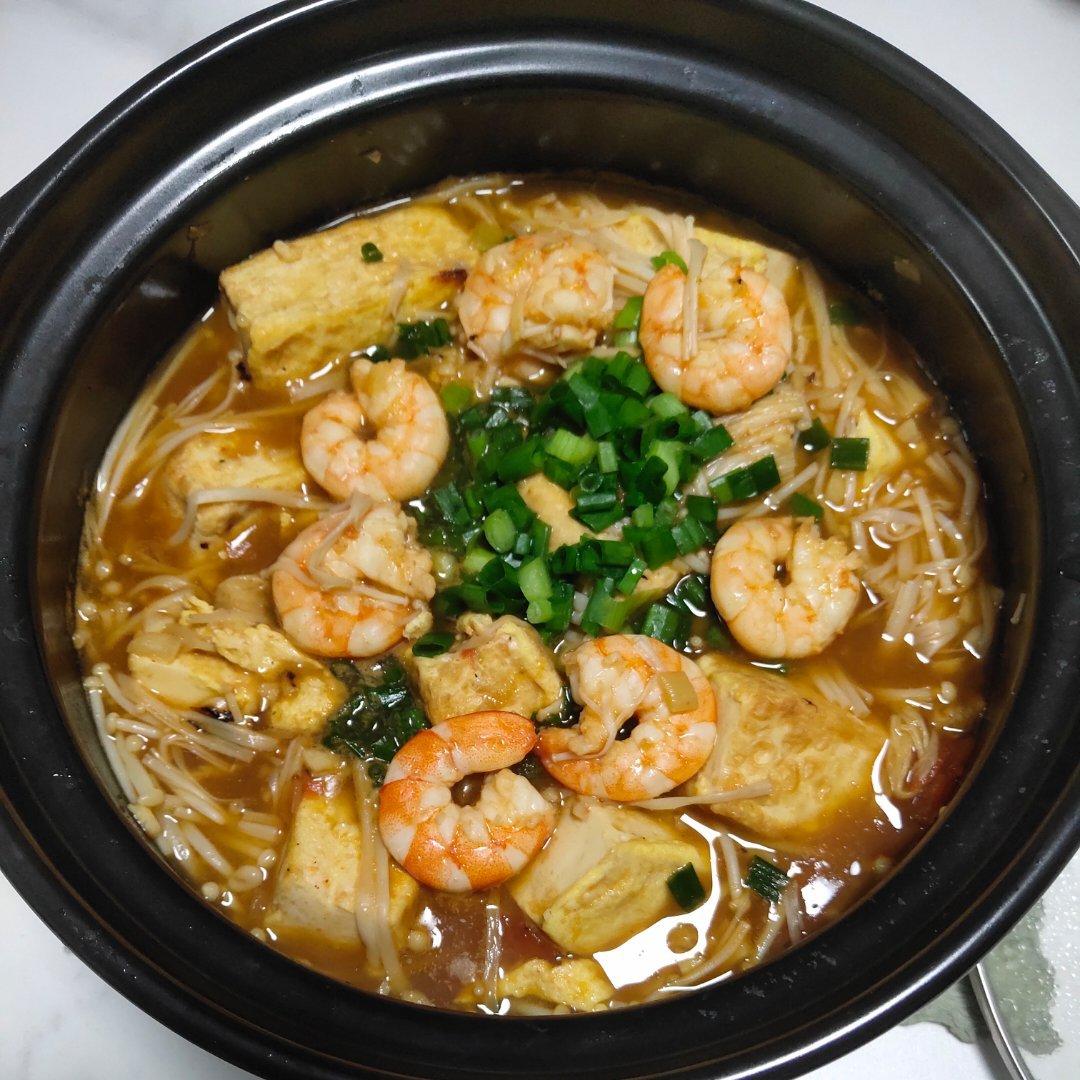 鲜虾豆腐煲