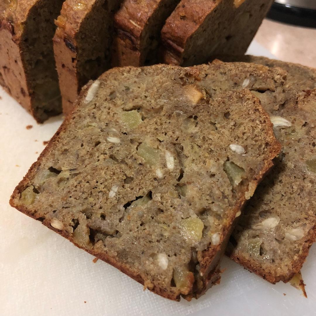 *无油*香蕉鹰嘴豆亚麻籽快手面包