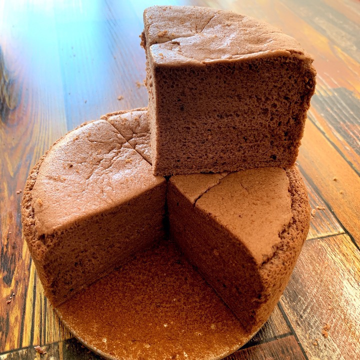 巧克力可可戚风蛋糕（六寸）的做法 步骤21