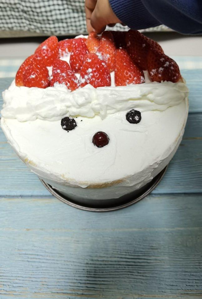 🤶超可爱｜草莓奶油蛋糕｜圣诞款｜无抹面｜无裱花｜健康无色素｜新手友好