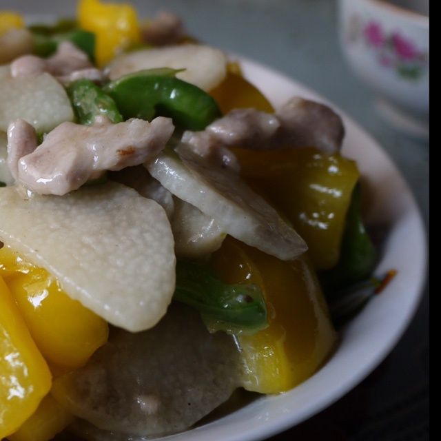 肉片炒山药