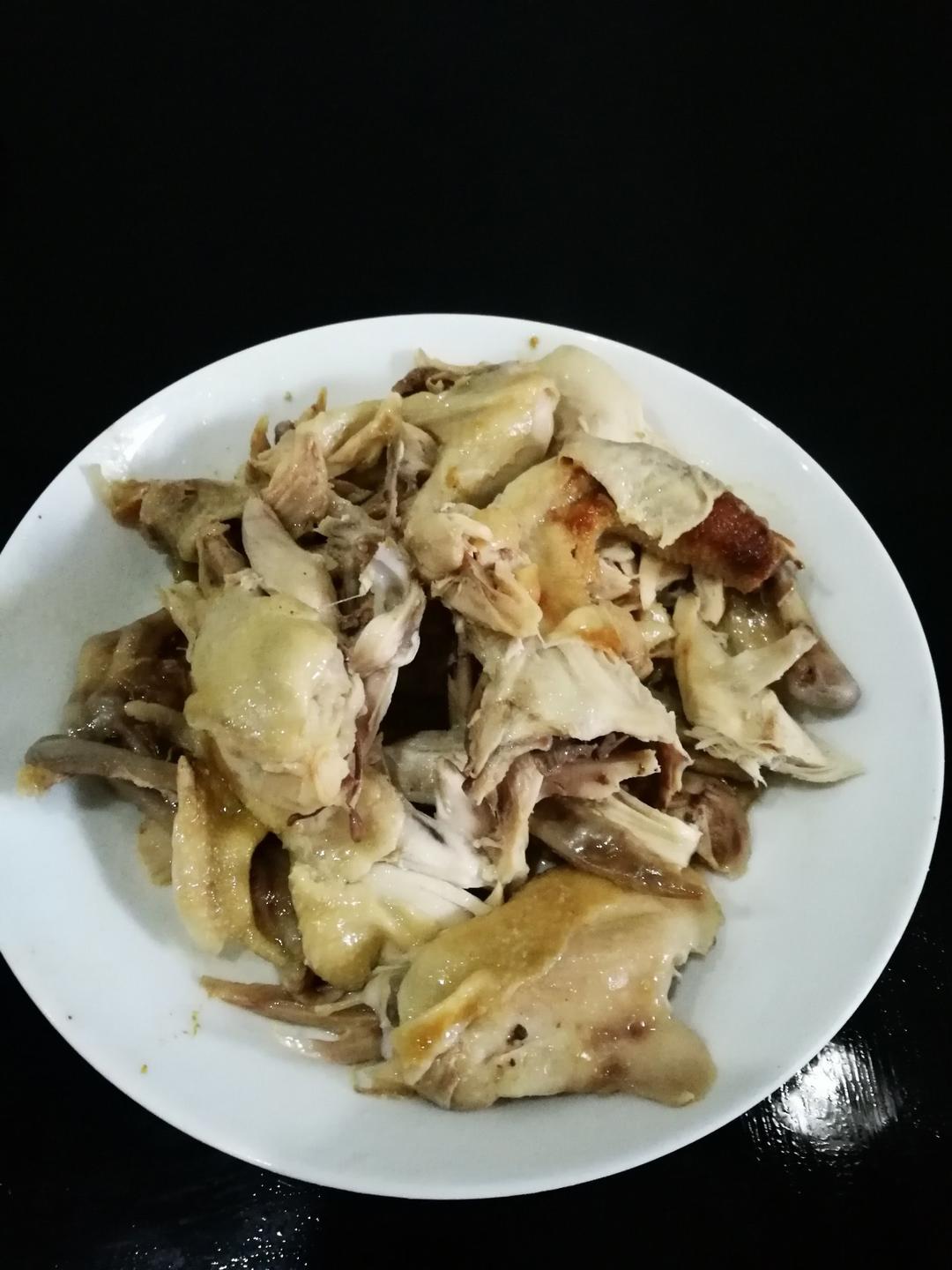 电饭锅简易版：盐焗手撕鸡