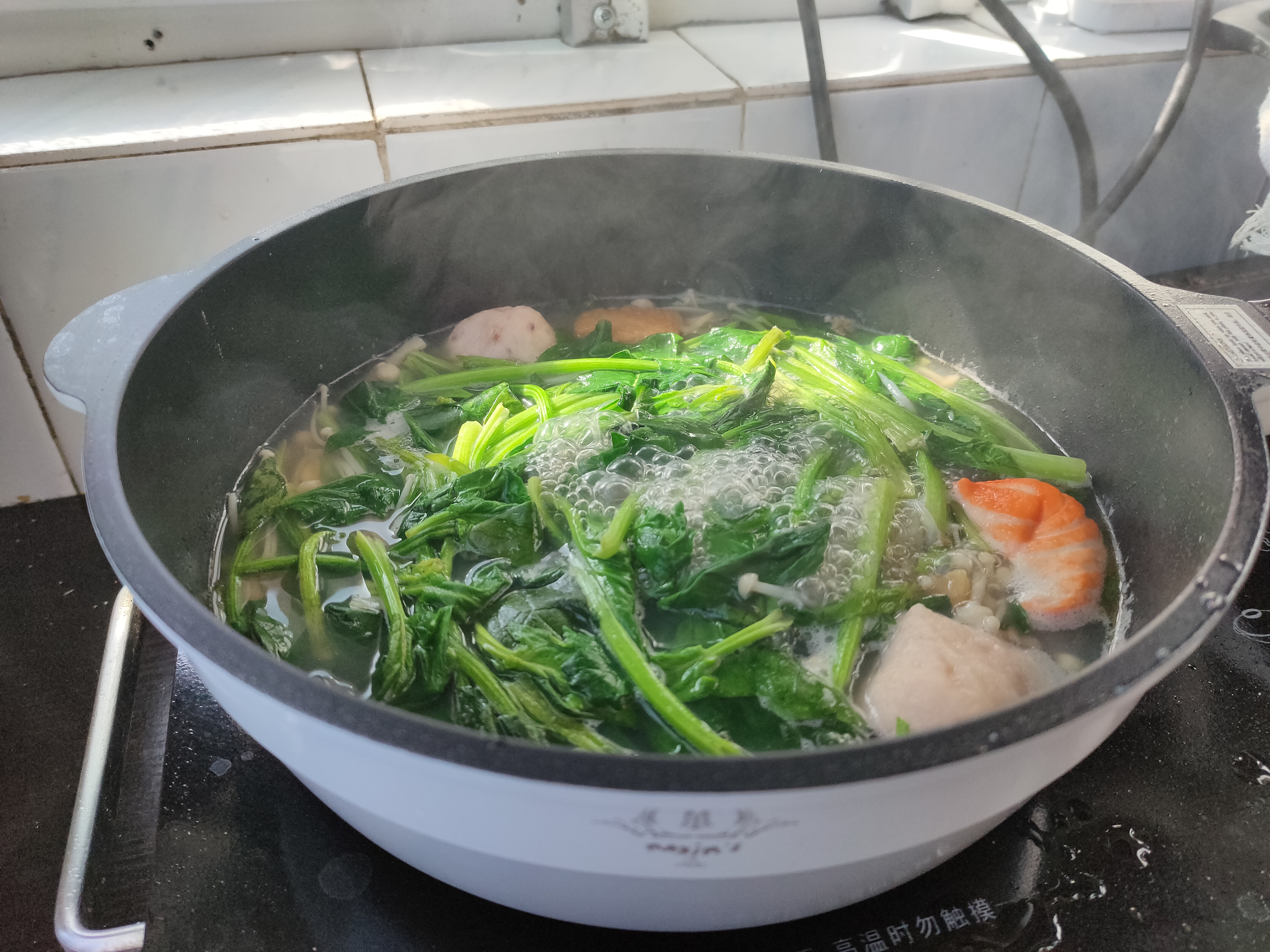 菠菜蛤蜊汤的做法 步骤6
