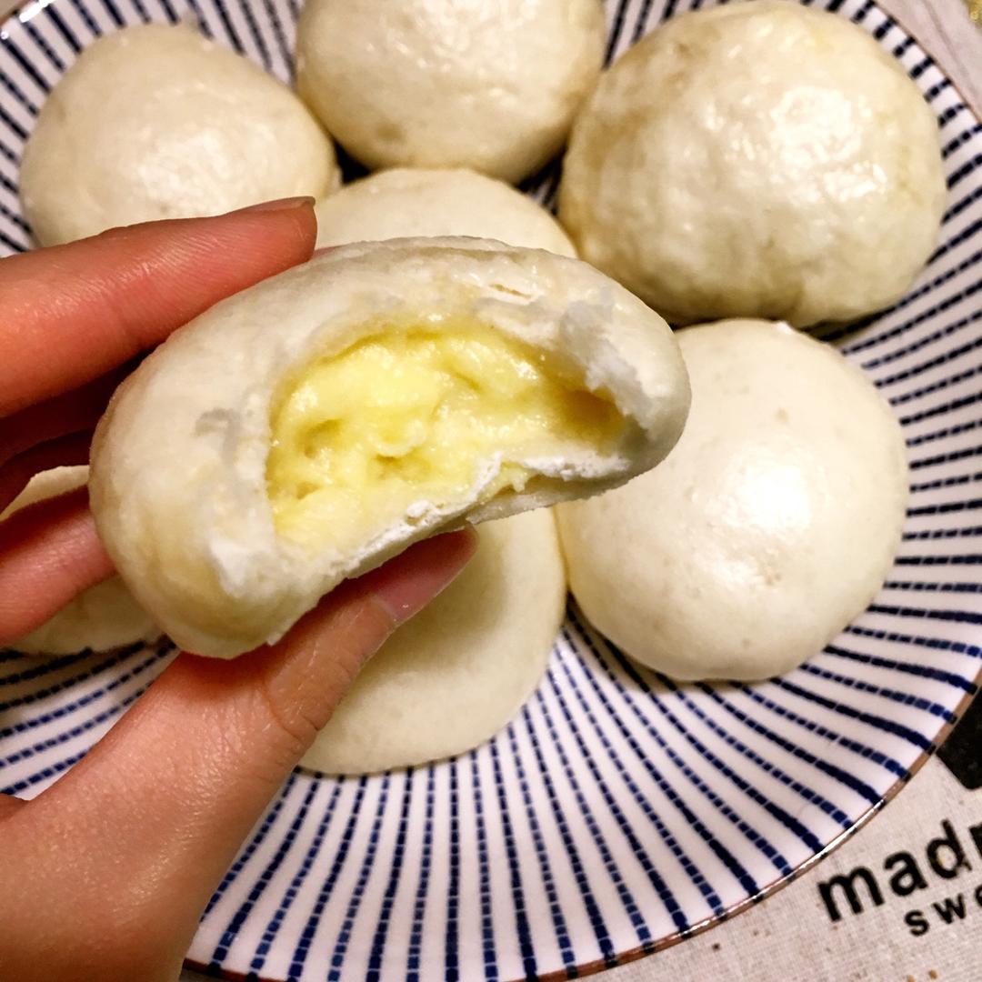 自制无油奶黄包