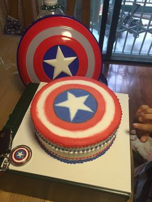 美国队长创意生日蛋糕的做法 步骤4