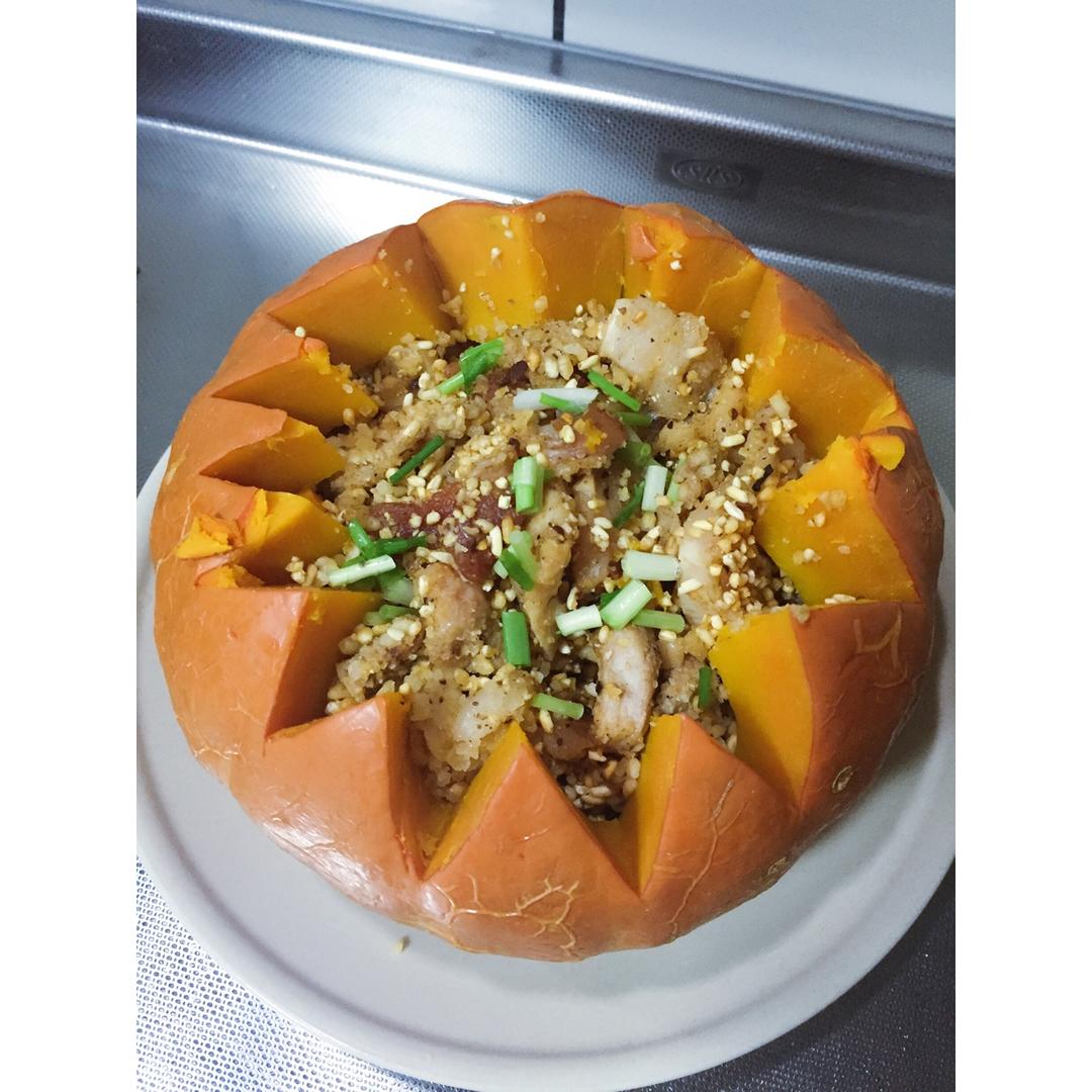 黄金盅——南瓜鸡肉米饭盅