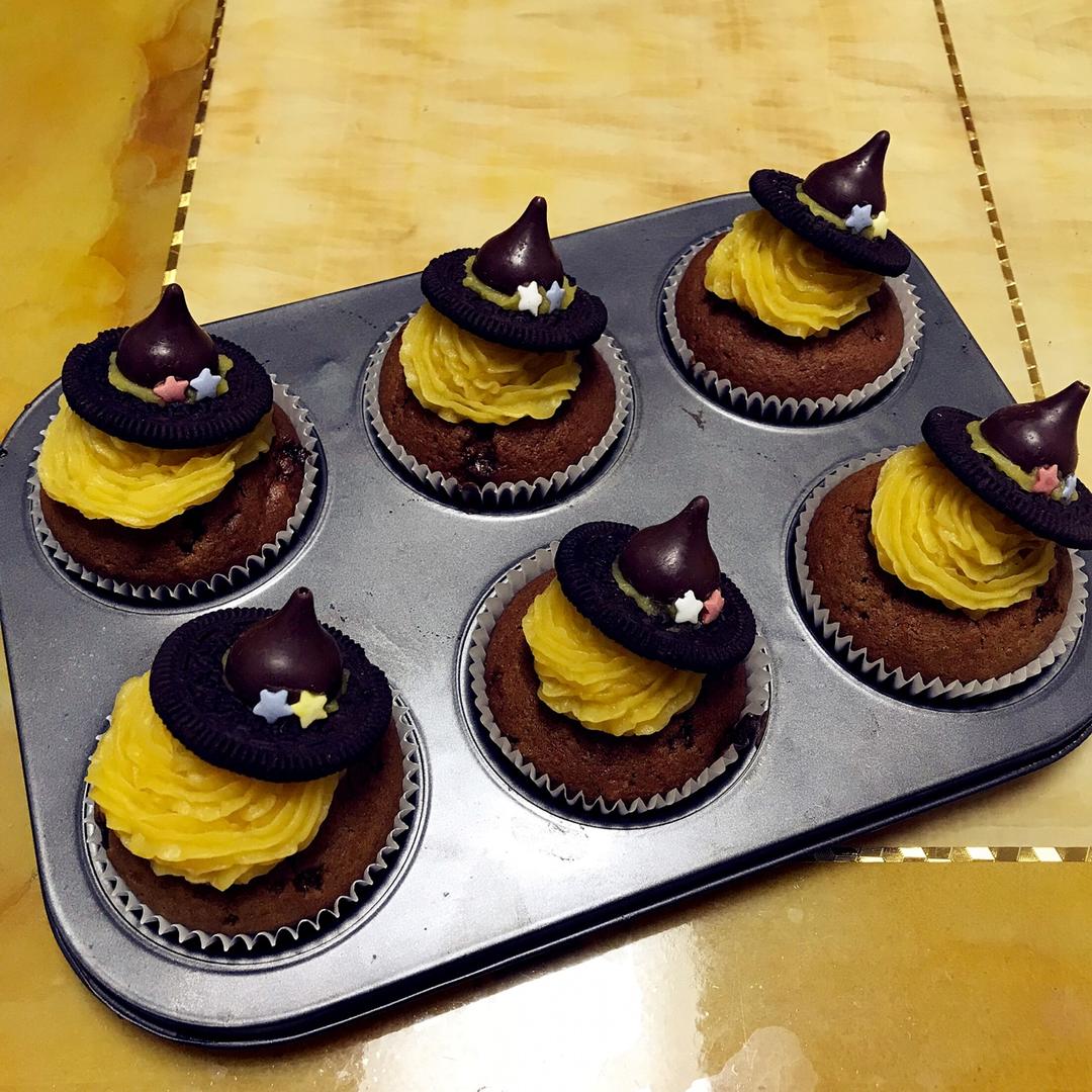 【万圣节】女巫帽子cupcake—美的T7-L382B智烤大师