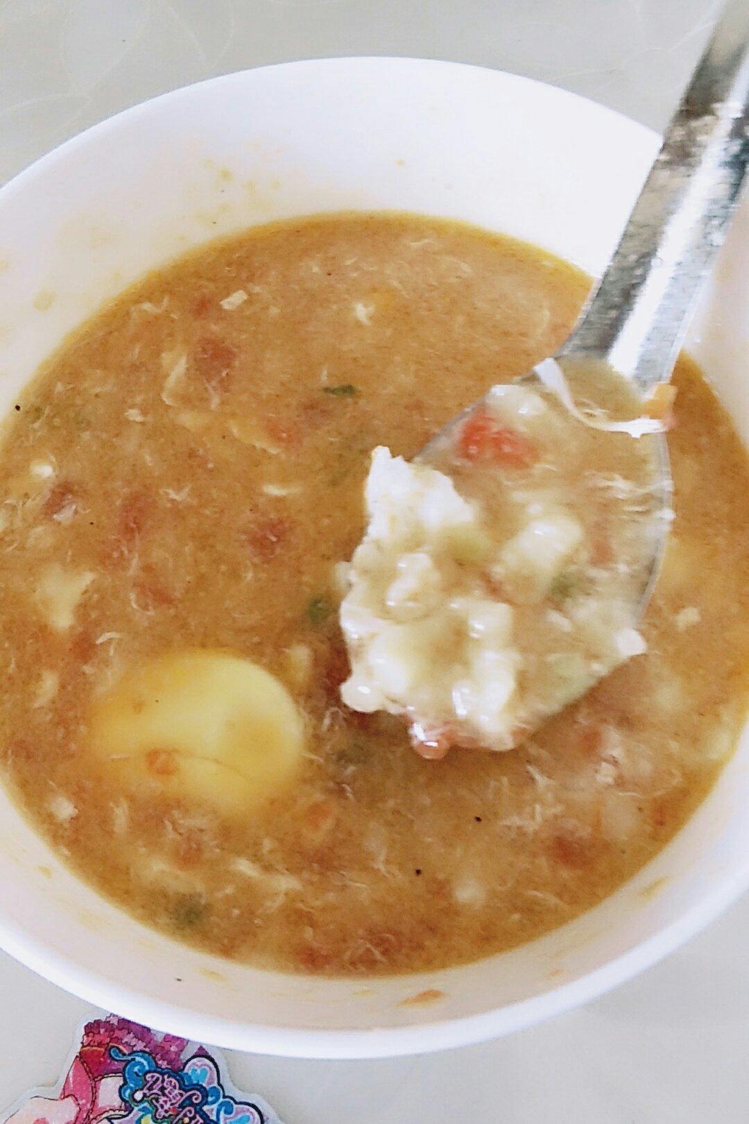 西红柿鸡蛋疙瘩汤