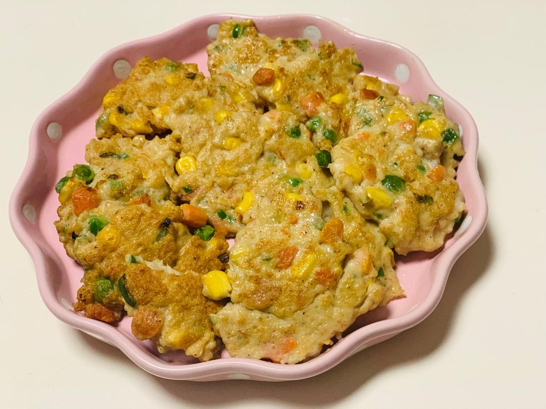 鸡胸肉虾仁鲜蔬饼