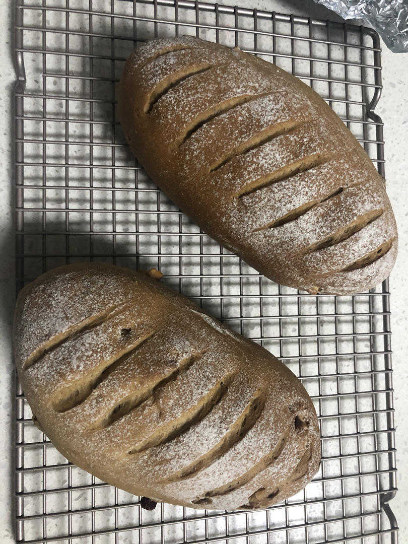 好吃到无法自拔的红糖核桃蔓越莓全麦软欧