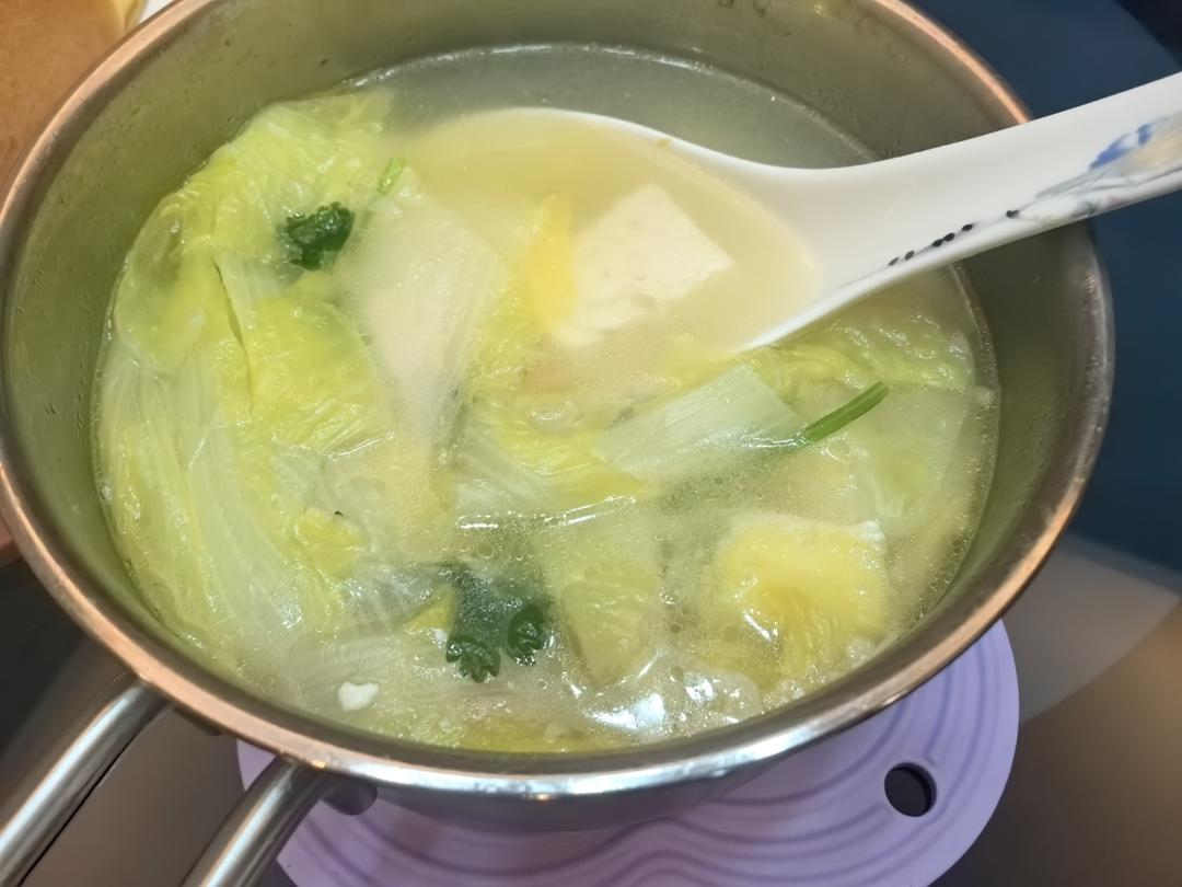 家常娃娃菜老豆腐汤