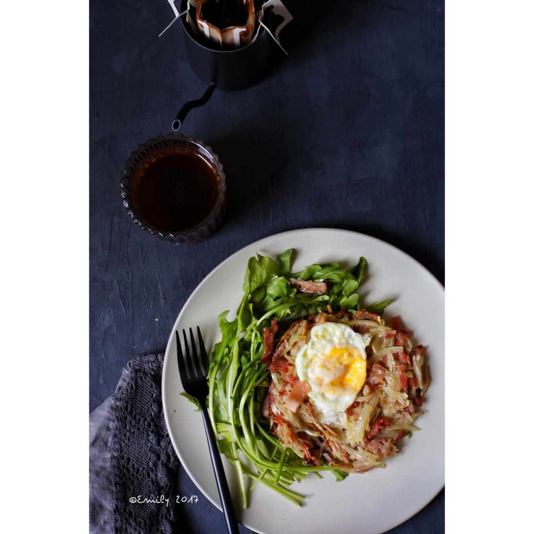 快手早餐—马铃薯火腿蛋