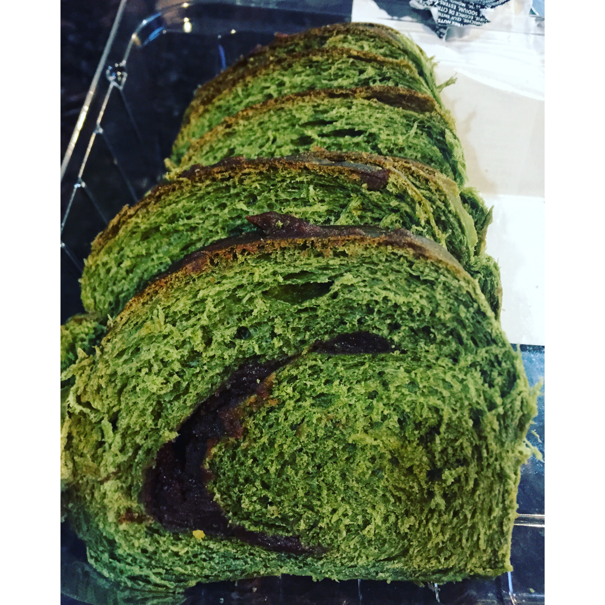 面包机预约版---（无黄油）抹茶（豆沙）双拼吐司