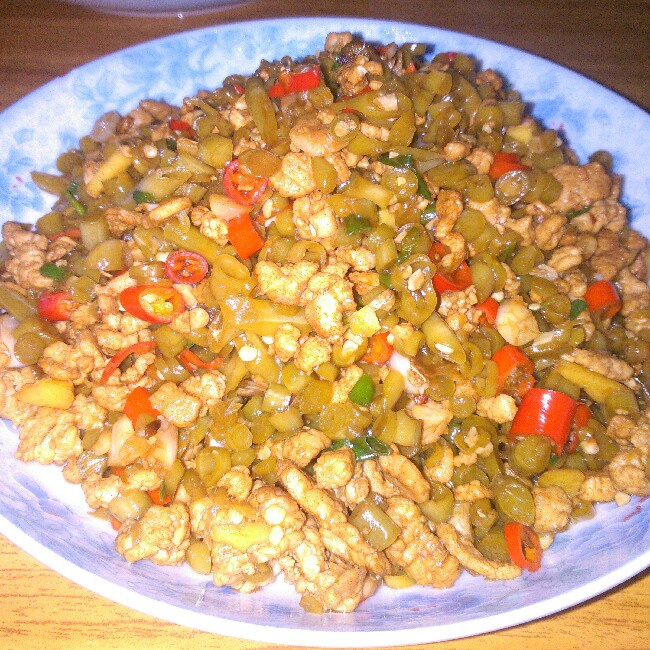酸豇豆炒肉末