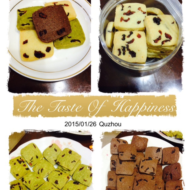 蔓越梅饼干：原味奶香，抹茶味，可可味