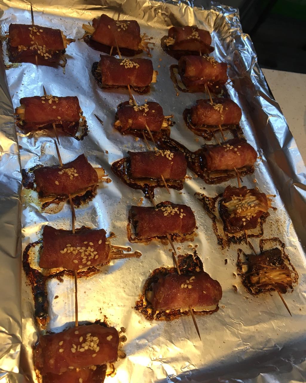 烤培根卷金针菇