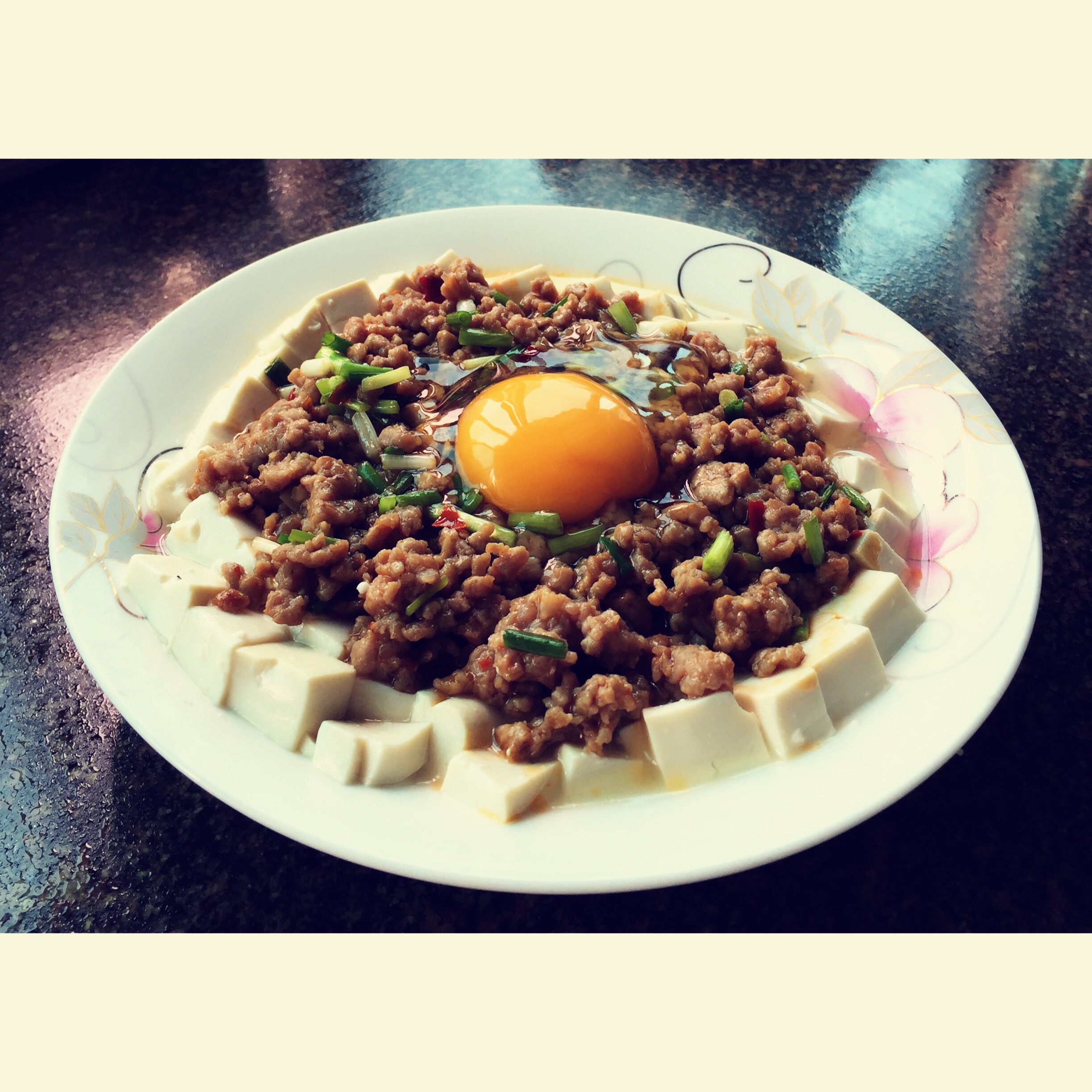 【一人食】肉末豆腐太阳蛋