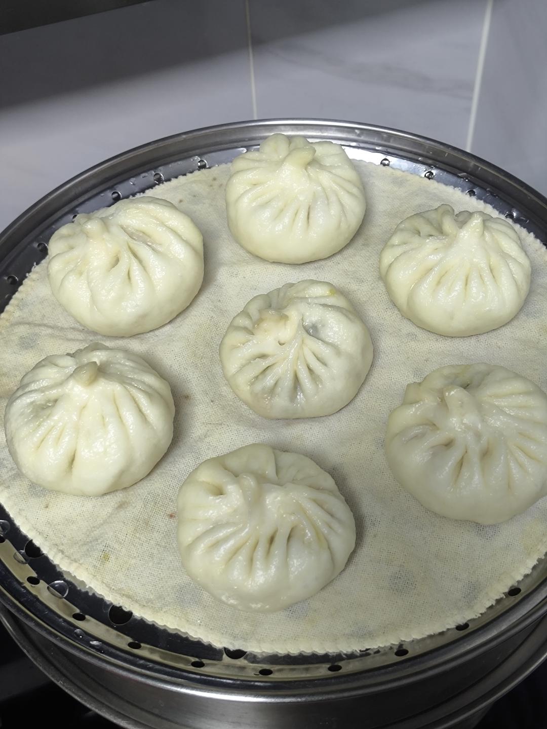 小白菜香菇素馅包子