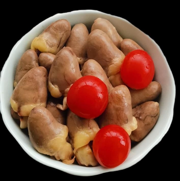 青椒菌菇炒鸡心7815工程的做法 步骤3