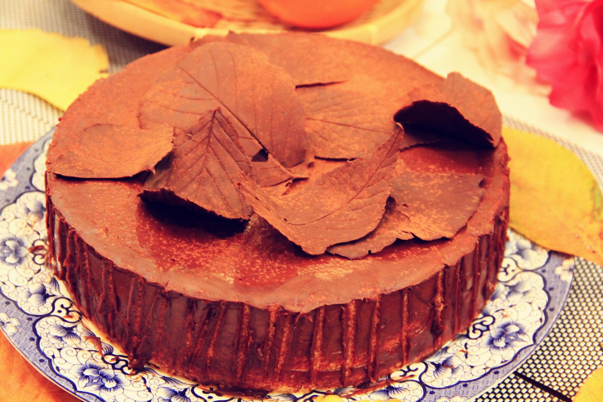 巧克力落叶蛋糕