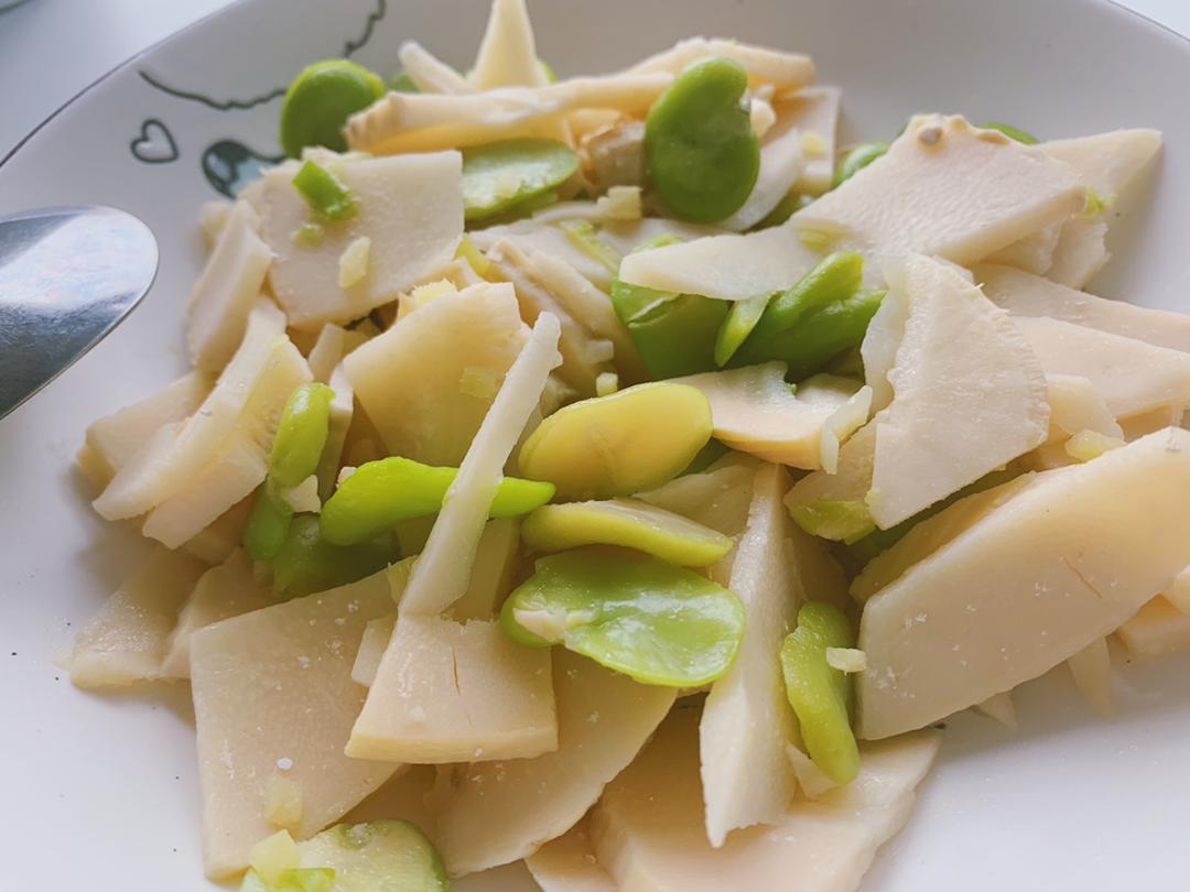 蚕豆炒春笋
