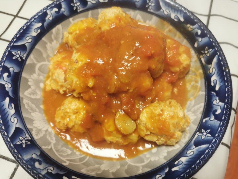 茄汁鸡胸肉丸子
