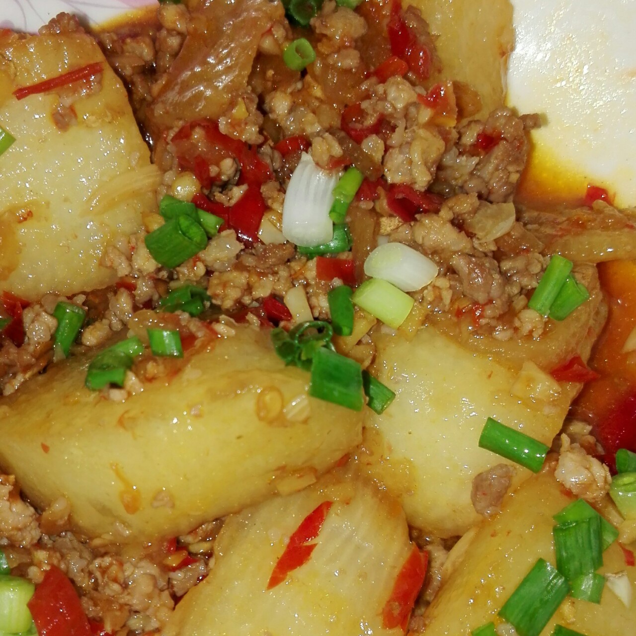 肉末炒脆淮山（超下饭）