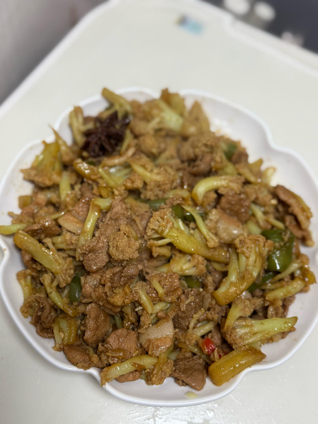 干煸菜花（花菜炒肉）