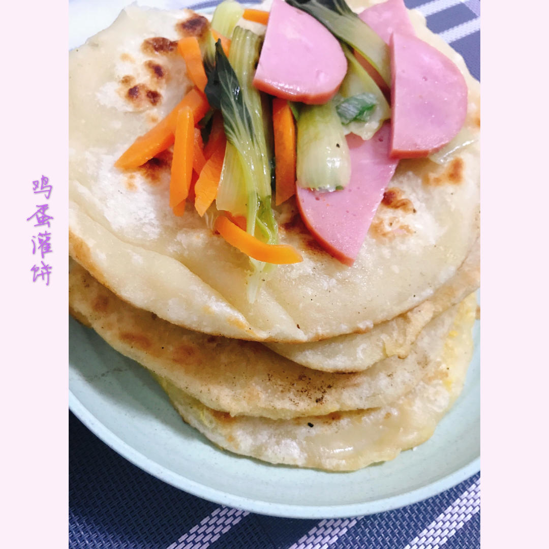 张张都鼓大泡的鸡蛋灌饼这样做不鼓大泡都难