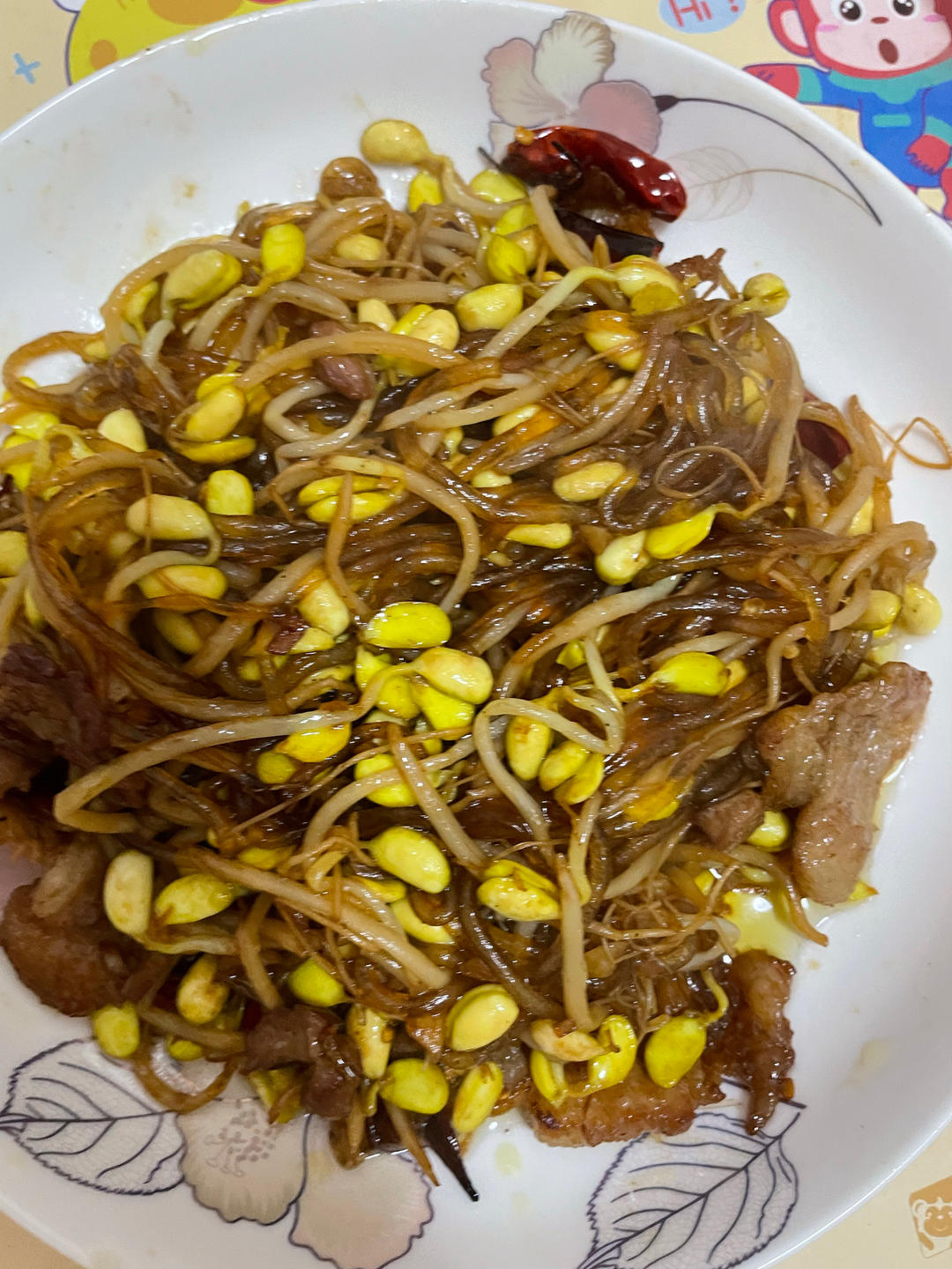 黄豆芽炒粉条