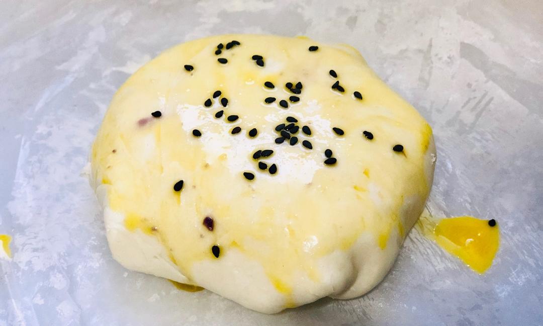 爆浆紫薯芝士饼